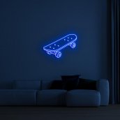 Letrero LED iluminado 3D de neón en la pared - SKATEBOARD 75 cm