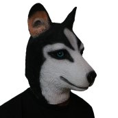 Máscara Husky - Máscara facial / cabeça de silicone para cachorro husky para crianças e adultos