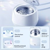 Ultrasonic retainer cleaner - Denture cleaning 210ml /brushes/pacifiers/jewelery 45kHz UV C 360°