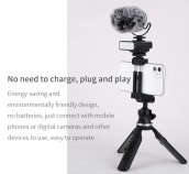 Trépied pour vloggers - SET pour smartphone avec lumière LED et microphone externe