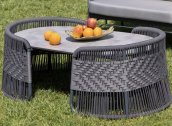 Luxury garden seating - Outdoor sofa set for 5 people + coffee table + side table - Roxana