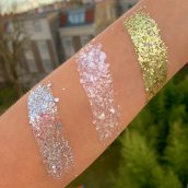 Debu kilauan badan - hiasan berkilat untuk muka dan rambut - Glitter 6x 10g MIX RAINBOW