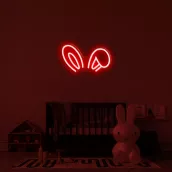 Neon LED sign sa dingding - 3D iluminated logo BUNNY 50 cm