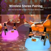 Floating drink holder - colored LED light pool float with cup holder (drink floaties) + bluetooth speaker 5W with IP66