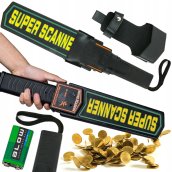 Handheld metal detector wand on 9V battery - (sound/vibration/LED signaling)