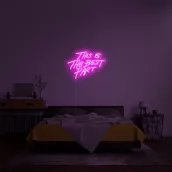 LED-Logo an der Wand - 3D-Lichtmuster BEST PARTY 75 cm