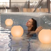 Floating speaker - ball swimming pool bluetooth waterproof speaker IP67 with color lights RGB LED + 5W