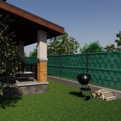 PVC privacy tape fence slats for 3D mesh fence panels with height 19 cm - green color