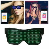Okos LED világító szemüveg okostelefon alkalmazással vezérelhető (szöveg + animációk)