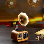 Bluetooth radio gramophone retro imitation with Bluetooth + FM/AM radio/AUX/USB disk/Micro SD