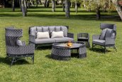 Luxury garden seating - Outdoor sofa set for 5 people + coffee table + side table - Roxana