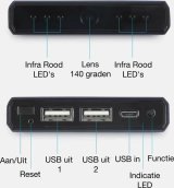 Powerbank kémkamera Wifi / P2P 4K + 10000 mAh akkumulátorral + éjszakai látás 6x IR LED-del