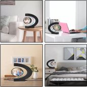 Moldura flutuante para fotos - molduras de vidro flutuantes magnéticas com iluminação de cores RGB