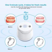 Ultrasonic retainer cleaner - Denture cleaning 210ml /brushes/pacifiers/jewelery 45kHz UV C 360°