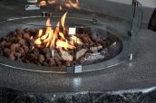 Gas fireplace in the shape of stone table - 2in1 Natural granite circular outdoor table