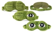 Childrens sleep mask - kids eye mask with sleep band - Green frog plush
