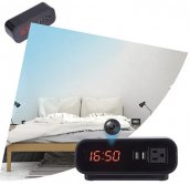 WIFi Réveil caméra FULL HD + LED IR + communication bidirectionnelle + 2 ports de chargement USB