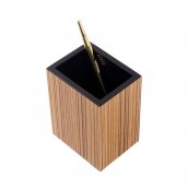 Mesa de escritório elegante de luxo CONJUNTO de acessórios 11 peças + relógios de mostrador (madeira + couro)