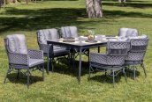 Garden furniture - Outdoor Set of elegant dining table + chairs for 6 people - Radeon