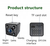Mini câmera WiFi Full HD com ângulo de 160 ° + detecção de movimento + LED IR