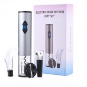 Conjunto de vinho de presente de luxo 4 em 1 abridor de vinho elétrico + arejador + despejador + cortador de folha