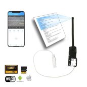 Fotocamera stenopeica mini WiFi P2P Full HD da 8 mm: messa a fuoco sul testo