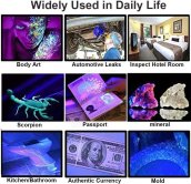 UV baterka světlo - silná ultrafialová detekční baterka s UV světlem s až 100x LED výkonem