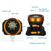 Hindi tinatagusan ng tubig headlamp na may mataas na mga ilaw na LED + Full HD camera