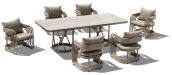 Garden dining set modern and luxury - Outdoor table for 6 people for the terrace - Galot