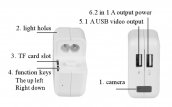 USB Charger Full HD camera + motion detection