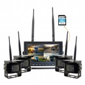 Wireless rear camera with monitor - 4x camera + 7" LCD with DVR (Audio + Video) + 128GB SDXC Card