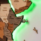 Mapa de pared de madera LED con retroiluminación LED RGB (aplicación móvil + control remoto) - 250x160 cm