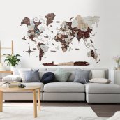 Flúrljómandi 3D vegg tré segulmagnaðir kort - Glóandi í dökkum lit Capuccino XL - (200x120cm)