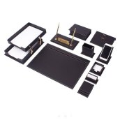 가죽책상소품 - 럭셔리 오피스 SET SET 14pcs (블랙가죽)