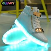 Zapatos de parpadear LED - Negro y oro