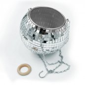 Portavaso per piante con sfera da discoteca - sfera a specchio con fiori da appendere con diametro di 20 cm