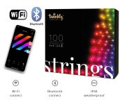 Előre világító karácsonyfa lámpák - LED Twinkly Strings - 100 db (20m) RGB + BT + Wi-Fi