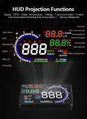 Car hud display - OBD hud (heads up) on board computer holographic displays for the car 5,5"