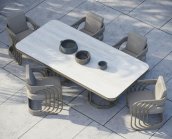 Garden dining set modern and luxury - Outdoor table for 6 people for the terrace - Galot