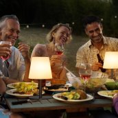Battery operated table lamp - Outdoor LED lamp with switching cord waterproof IP44