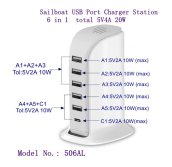 Nabíjacia stanica USB s kamerou Wifi s P2P (Android / iOS) - 6 portov nabíjacích USB