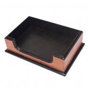 Cojín de escritorio de cuero - SET de lujo para la oficina 8 piezas - Nogal + cuero negro