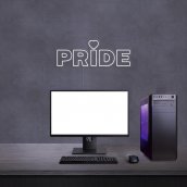 3D neonski LED natpis na zidu višebojni - PRIDE 50 cm