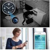 Horloge murale caméra espion analogique avec WiFi / P2P (Android ou iOS) - Résolution FULL HD
