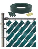 Chainlink fence PVC tape - Mesh fence filling flexible shielding slats (strips) - 50m roll - Green