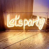 LETS PARTY - светодиодная неоновая рекламная вывеска неоновый логотип светится