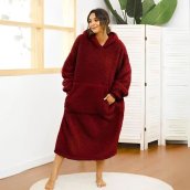 Manta de televisión con capucha y bolsillo tipo canguro para casa - Cómoda manta sudadera con mangas