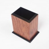 Cojín de escritorio de cuero - SET de lujo para la oficina 8 piezas - Nogal + cuero negro