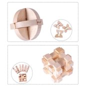 3D drvena slagalica za djecu i odrasle - Set od 9 drvenih slagalica