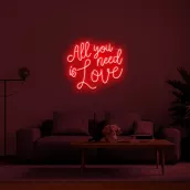 LED luminous inscription 3D ALL YOU NEED IS LOVE 50 cm